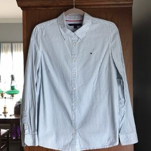 Tommy Hilfiger Blue/White striped women’s Lg